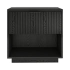 Hudson&Canal - Table de chevet Karten 24" - Grain noir-Comprend un tiroir coulissant en douceur et un espace de rangement ouvert