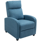 HOMCOM - Fauteuil inclinable push back avec siège rembourré pour home cinéma - bleu-En exerçant une pression sur le dossier, le fauteuil s’incline jusqu’à 135°, tout en relevant le repose-pieds 