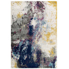 Modway - Entourage Adeline Contemporain Moderne Abstrait Tapis de comédie 8 pi l x 10 pi L - Bleu Gris Jaune Ivoire Rose-Tapis abstrait contemporain