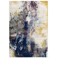 Modway - Entourage Adeline Contemporain Moderne Abstrait Tapis de comédie 8 pi l x 10 pi L - Bleu Gris Jaune Ivoire Rose-Tapis abstrait contemporain