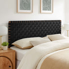 Modway - Sparta Tissage Cuir végane Tête de lit Queen, Noir noyer-Ossature en bois