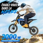 Gyrocopters - Moto électrique tout-terrain DX1 pour adultes - Vitesse 65 km/h, autonomie PAS 83 km - Bleu-Ouvrez de nouvelles voies plus loin que jamais grâce à une batterie haute capacité de 20,8 Ah, protégée par un système de gestion de batterie (BMS) intelligent multicouche, et profitez d'une autonomie de 83 km sur sentier