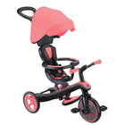 Globber - Tricycle Explorer – Rose Corail-Tricycle 4-en-1 et draisienne pour les tout-petits à partir de 10 mois et les enfants de 2 à 5 ans, offrant une utilisation maximale du produit à différentes étapes de croissance