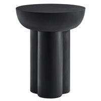 Modway - Caspian Béton rond Table d’appoint - Noir-Table d’appoint moderne contemporaine