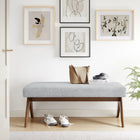 Modway - Lyra 47" Tissu tapis Banc - Gris clair-Rubberwood Legs