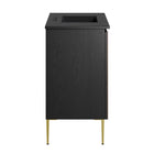 Modway - Alchemist 36" Vanette de salle de bain - Noir noir-Pieds métalliques effilés