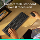 Logitech MK295 ensemble silencieux clavier/souris - graphite-Une connexion 2,4 GHz sans délai. Le clavier a une portée de 10 mètres et un récepteur USB