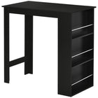 HOMCOM - Table de bar moderne pour cuisine, salle à manger, salon - noir-L'étagère à 3 niveaux offre un espace de rangement généreux pour garder les objets à portée de main 