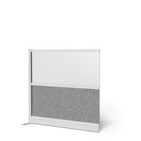 Luxor - Mur modulaire 53 x 48 - Extension de cadre gris large, fenêtre givrée, PET gris frais-Crée une intimité semi-permanente dans les espaces partagés