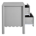 Modway - Emmeline À 2 tiroirs festonnés Table de chevet, Gris clair-7