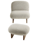 Modway - Loyal Tissu Boucle Chaise d’accent et ensemble ottoman - Noyer de River Rock-8
