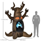 HOMCOM - Décoration gonflable d'extérieur LED de 8 pieds pour Halloween - Fantôme blanc - Marron-Livré avec tout le matériel/accessoires nécessaires, y compris un ventilateur interne, des cordes d'attache et des piquets de sol.