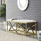 Modway - Intersperse Banc - Ivoire d’or-Base en acier inoxydable en or ou argent