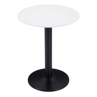 Zuo - Alto Table bistrot - Blanc/Noir-Dessus rond en MDF peint au design contemporain raffiné