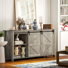 HOMCOM - Buffet de style ferme 59,8 po L avec rangement - gris clair vieilli-Peut être utilisé comme buffet, meuble d'entrée, meuble bar à café et plus encore 