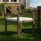 Modway - Northlake Terrasse extérieure Teck Fauteuil à manger, Caillou-Coussin résistant aux intempéries