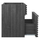 Modway - Render Fixation murale de 18" Armoire de toilette de salle de bain (lavabo non inclus) - Charbon de bois-Bassin d’évier et installations non inclus
