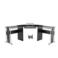 HOMCOM - Bureau d'ordinateur d'angle forme l support à clavier coulissant - 68,9 po L x 68,9 po l x 33,5 po H - noir-Le design moderne et élégant est idéal pour la maison, la chambre d’étudiant ou le bureau