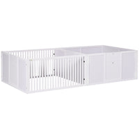 PawHut - Box de mise bas pour chiens avec portes amovibles - 81 po L x 39 po l x 20 po H - Blanc-Convient à toutes les races et tailles