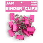 JAM Paper - Pinces à reliure colourées - taille moyenne - 32 mm (1 1/4 po) - pinces à reliure roses - paquet de 15-Couleur : Rose | Fabriqué en acier trempé pour une tenue extra forte