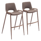Zuo - Desi Tabouret de bar - Brun/Noyer - Ensemble de 2-Support pour les bras