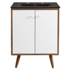 Modway - Transmit 24" Vanette de salle de bain - Blanc Noir-Vanité moderne du milieu du siècle
