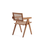 Manhattan Comfort - Fauteuil de salle à manger Hamlet 19,67 po style industriel chic - Nature-Dossier carré unique en rotin