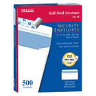 Bazic Products - #10 Enveloppes de sécurité auto-scellées, Pack de 500-Taille de l'enveloppe #10 (4-1/8 x 9-1/2 po) (10,4 x 24,1 cm)