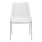 Zuo - Magnus Chaise de salle à manger - Blanc/Argent - Ensemble de 2-Confort moelleux et rembourrage durable