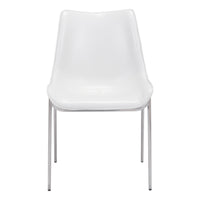 Zuo - Magnus Chaise de salle à manger - Blanc/Argent - Ensemble de 2-Confort moelleux et rembourrage durable