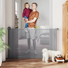 PawHut - Barrière pour chien rétractable, s’étend jusqu’à 55 po de large-Fonctionnement simple à une main permettant un passage facile lorsque vos mains sont occupées 
