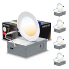 Impotek - Luminaire encastré au plafond DEL 6 po 12W 5CCT gradable – Paquet de 4-Sélection polyvalente de la température de couleur - Élevez l’ambiance de votre pièce avec notre fonctionnalité avancée 5 CCT, vous permettant de choisir la température de lumière parfaite pour n’importe quel cadre. Changez facilement entre les options 2700K, 3000K, 3500K, 4000K et 5000K avec un simple basculement sur la boîte de jonction, adaptant l’atmosphère lumineuse à votre humeur ou à votre décor en toute simplicité