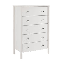 Modway - Emmeline 5 tiroirs festonnés Poitrine, Blanc-Coffre polyvalent à 5 tiroirs