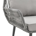 Manhattan Comfort - Ensemble moderne de patio Cannes pour 2 personnes avec table d’appoint - Gris - Lot de 3-Table unique avec bords arrondis