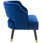 Modway - Traipse Bouton à dos ouvert touffé Performance Velvet Fauteuil - Marine-Pieds en bois écartés