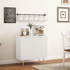 HOMCOM - Buffet 31,5 po L, armoire latérale - blanc-Pieds en métal surélevés pour un nettoyage facile 