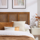 Modway - Sirocco Rotin et bois Lit plateforme Queen, Noyer-Sangle synthétique de canne en rotin
