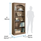 Sauder - Bibliothèque Arch à 5 étagères - Chêne salé-Service de confiance sauder : Pour toute question sur le produit ou l'assemblage, nous sommes là pour vous aider