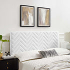 Modway - Mercy Chevron touffé Performance Velvet Tête de lit complète/Queen, Blanc-Performance Velvet