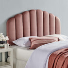 Modway - Veronique Performance Velvet Tête de lit jumelée, Rose poussiéreuse-Revêtement en velours de performance