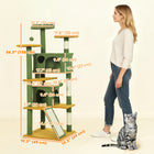 PawHut - Arbre à chat 54 po H, avec deux niches pour chats - vert-Plusieurs plateformes pour grimper et observer 