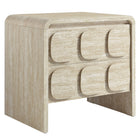 Modway - Toscana 2 tiroirs Table de chevet, Travertin-Table d’appoint polyvalente avec rangement