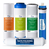iSpring - F5-75 ensemble de filtres de remplacement pour osmose inverse à 5 étapes - 75 gal/jour - paquet de 5-Membrane OI haute performance - La membrane d'osmose inverse de 75 gal/jour assure une filtration supérieure, réduisant les SDT jusqu'à 97 % dans les conditions de test NSF/ANSI 58.