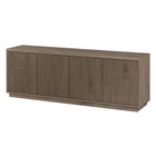 Hudson&Canal - Meuble TV Hanson pour téléviseurs jusqu'à 75 pouces - Chêne gris vieilli-Le dessus a une capacité de poids de 75 lb, les étagères inférieures peuvent supporter 25 lb chacune
