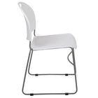 Flash Furniture - Chaise ultra-compacte empilable blanche de la série HERCULES avec une et cadre enduit de poudre argentée-Capacité de poids de 880 lb
