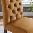 Modway - Duchess Performance Velvet Chaises de salle à manger Ensemble de 2 - Cognac-Touffage classique des boutons