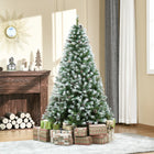HOMCOM - Sapin de Noël artificiel non illuminé - floqué et articulé 1 - 8m-Arbre de Noël artificiel de 6 ft de haut dans un style d'arbre réaliste 
