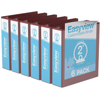Davis Group Super offre Easyview, Reliure View à anneaux ronds 2 po, personnalisable, paquet de 6 - Bourgogne-3 Reliure À Anneaux