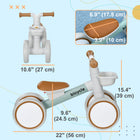 Qaba - Vélo d'équilibre pour bébé avec siège réglable - vert-Comprend un panier amovible pour les jouets et les essentiels 
