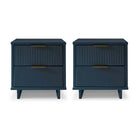 Manhattan Comfort - Table de nuit moderne Granville 18,11" à 2 tiroirs - Bleu Minuit - Lot de 2-Moderne-contemporain avec une touche de glamour - Table de nuit pour chambre et salon, lot de 2